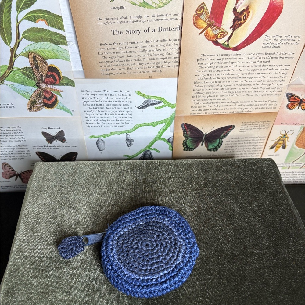 Woven Blue Crochet Coin Purse